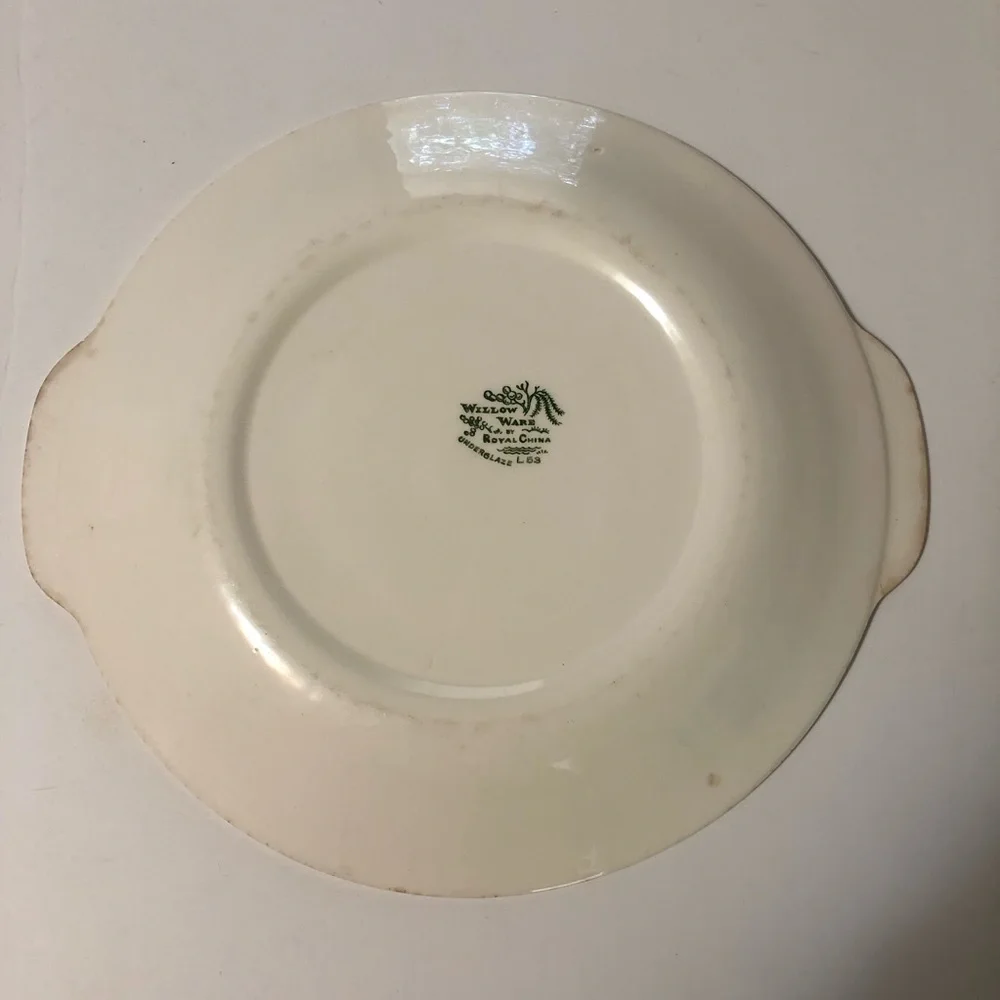 Vintage Pink Willow Royal China Willow Ware Red Ceramic Serving Platter 1953